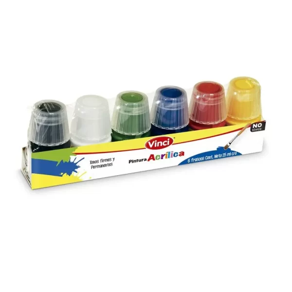 Pinturas Acrilicas Vinci Set de 6 colores